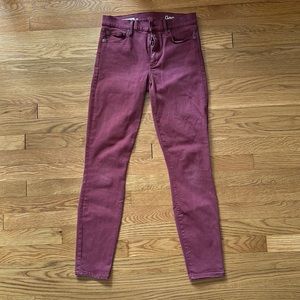 Gap Maroon Mid-Rise Skinny Jeans